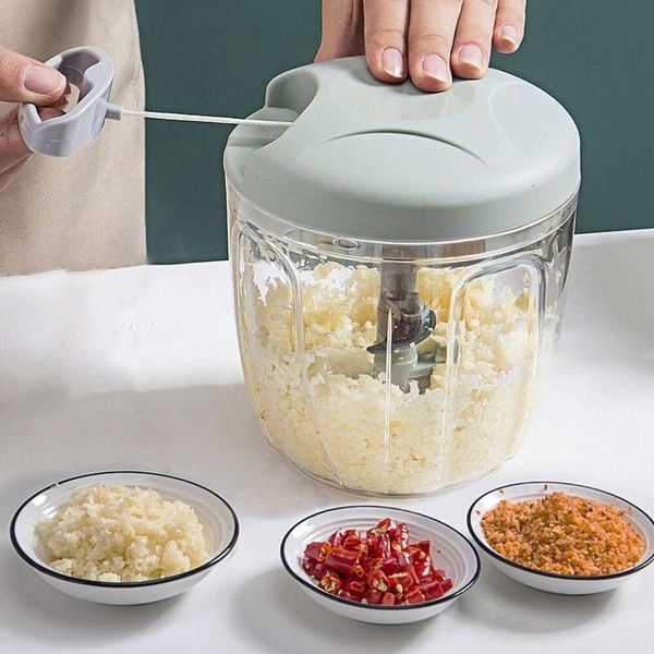 Novas ferramentas de frutas 500/900ml manual picador carne chopper girar alho imprensa triturador vegetal cebola cortador cozinha cozinhar acessórios