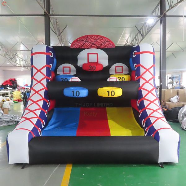 4x3x3mH (13x10x10ft) com 6 bolas Navio Livre Atividades ao ar livre comercial carnaval aluguel inflável jogo de basquete lance esporte para venda