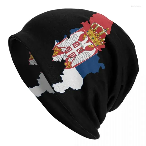 Berretti Serbia Bandiera Mappa Uomo Donna Unisex Streetwear Inverno Caldo Cappello di Lavoro a Maglia Adulto Serbo Orgoglioso Cofano Cappelli Skullies Berretti Berretti