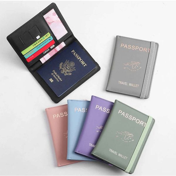 Capa para passaporte de avião, cartão de identificação de crédito, carteira multifuncional, carteira de viagem, passaporte à prova d'água, clipe para passaporte de negócios