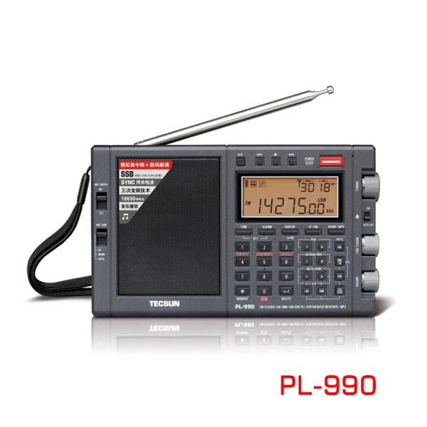 Rádio Lusya Tecsun Pl990 Rádio Estéreo Portátil de Alto Desempenho Banda Completa Sintonia Digital Rádio Fm Am Sw Ssb com Receptor Bluetooth