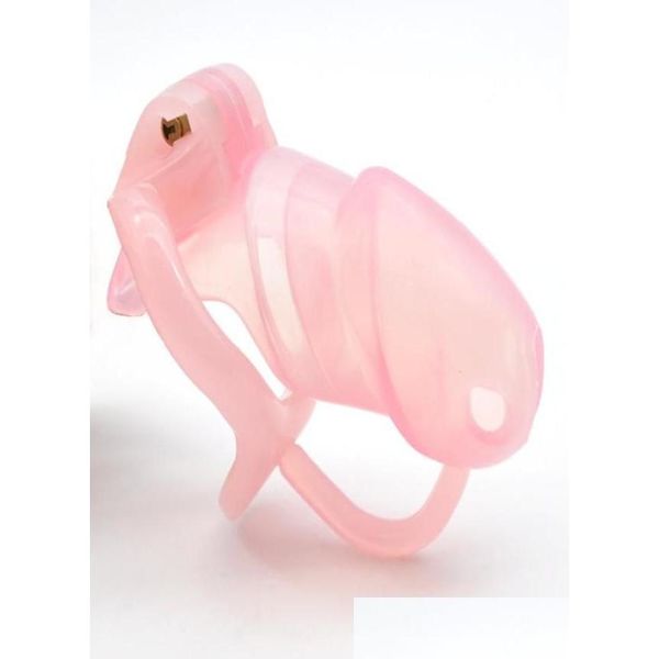 Outros itens de beleza para saúde Doutor Mona Lisa - A nova chegada masculina gaiola de sile macia rosa com dispositivo de cinto de anel de resina fixa transparente Dhktw