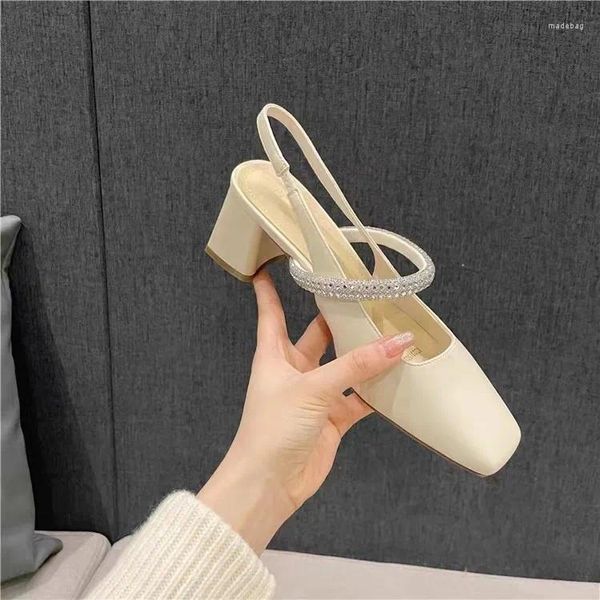 Kleidschuhe 2024 Weibliche Pumps Damen High Heels Sommerpumpen Frauen Kristall Slip-on Closed Toe Sandalen