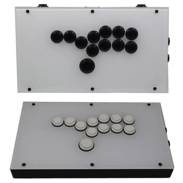 Joysticks RACJ800B Todos os botões Hitbox Style Arcade Joystick Fight Stick Game Controller para PS4/PS3/PC Sanwa Obsf24 30 Branco Preto