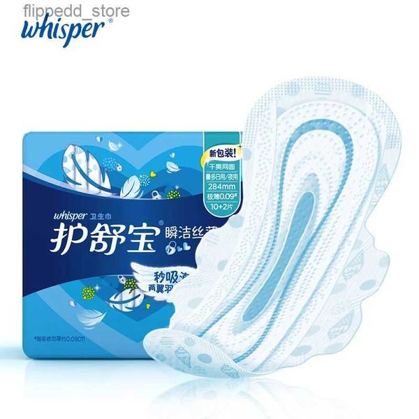 Feminine Hygiene Whisper Lady Soft Mesh Menstruationseinlagen Ultradünne Damenbinden mit Flügeln Day Heavy Flow 284 mm 12 Pads/Packung Q240222