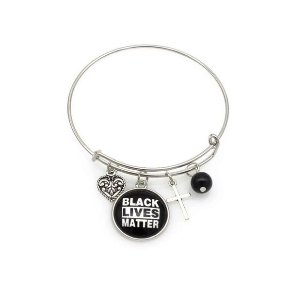 Charm-Armbänder Infinity Lederarmbänder Black Lives Matter Jesus Herz Liebesbriefe Charme Mode Braid Wrap Armband Armreifen für Dhh8Q