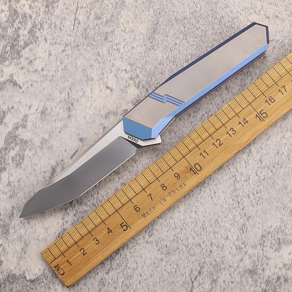 Nuovo arrivo A2256 Coltello pieghevole Flipper di fascia alta M390 Lama Tanto satinata CNC TC4 Manico in lega di titanio Coltelli da tasca aperti veloci per esterni EDC