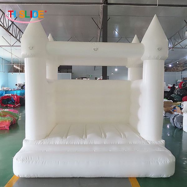 Atividades ao ar livre 2.5x2.5m (8.2x8.2ft) com ventilador mini castelo inflável branco/rosa para festa de casamento de brithday