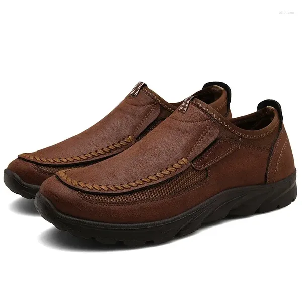 Sacos cosméticos homens mocassins sapatos casuais tênis moda confortável retro macio ao ar livre masculino calçado de caminhada