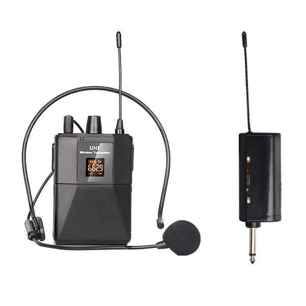 Convertitore Uhf Microfono auricolare wireless con trasmettitore Ricevitore Display digitale a LED Trasmettitore da cintura per insegnare performance dal vivo
