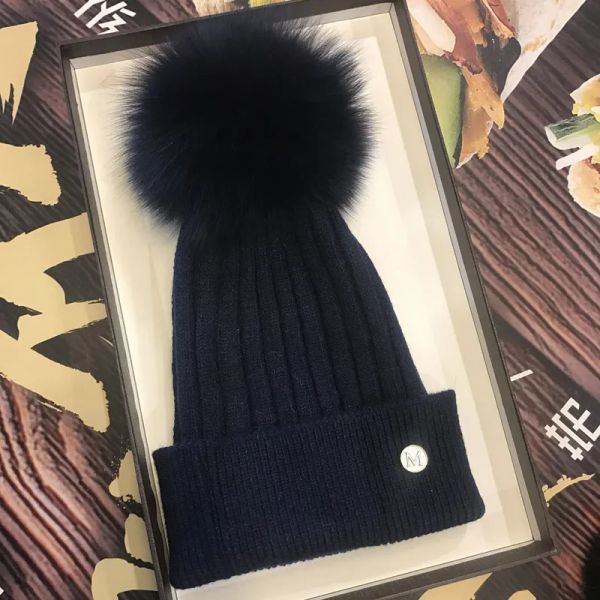 Naturel Pom Pom Cappelli Invernali per Donne Bambini Ragazze Ragazzi Pelliccia di Visone Lavorato a Maglia Pompon per Cappelli Pompon Berretti Caldi in Lana