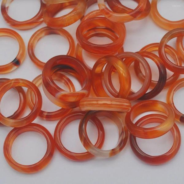 Anéis de cluster Natural Veias Vermelhas Carnelian Pedra GEM Anel de Dedo Tamanho 7/8 Jóias 1 PCS