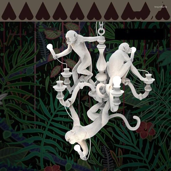 Pendelleuchten Italien White Monkey Kronleuchter Atmosphäre Lampe Wohnzimmer Home Decor Hängende Designer Kreative Beleuchtung Leuchte