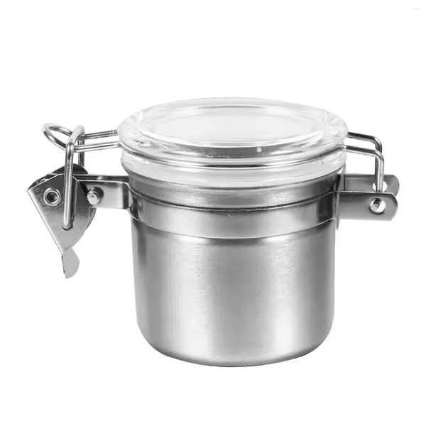 Garrafas de armazenamento 1 pc recipiente hermético de aço inoxidável recipiente de alimentos café feijão açúcar jar