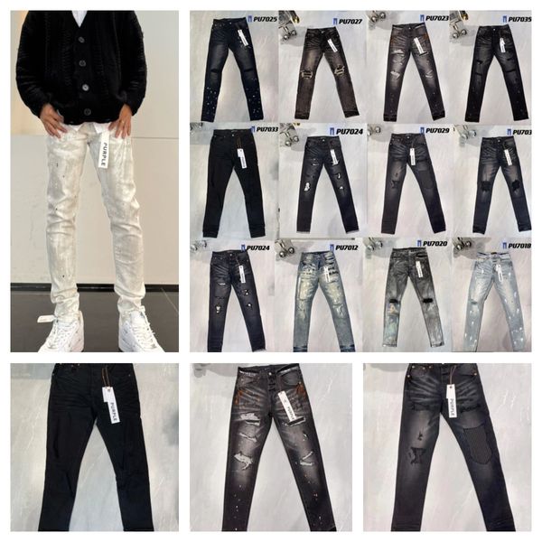 Дизайнерские мужские и женские джинсы PURPLE BRAND, брюки, фиолетовые джинсы, фиолетовые джинсы с вышивкой, джинсовые брюки, мужские фиолетовые джинсы, летние дырки, высокое качество