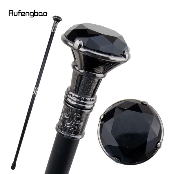 Schwarzer Diamant Typ Silber Walking Cane Mode Dekorative Wanderstock Gentleman Elegant Cosplay Cane Knopf Crosier 93 cm