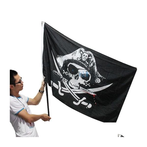 Banner-Flaggen, die 3 x 5 Fuß große SKL- und gekreuzte Knochen, Säbel, Schwerter, Jolly Roger-Piratenflaggen mit Ösen, Dekoration, Drop-Lieferung nach Hause verkaufen