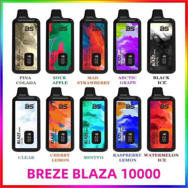 Breze Stiik BLAZE 10000 LED Display digital de bateria / porta de carga de e-líquido Tipo-C E-juice 18ml Puffs até 10000 Breze 10000 Bang 15000 Bang box