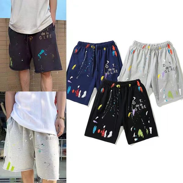 GALL masculino casual splash-ink shorts masculino europa e américa alta rua esportes correndo tendência solta calças de quarto Couplem-2xl