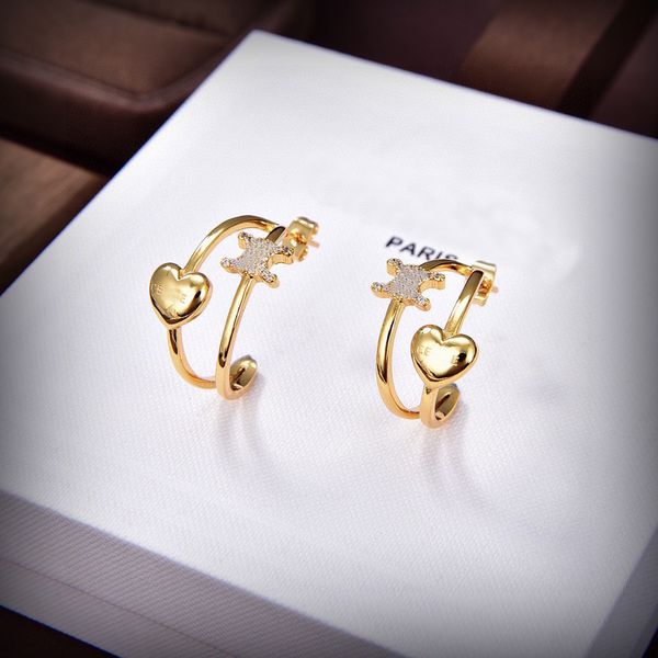 Designers de luxo brincos de argola mulheres brinco na moda senhoras cristal orelha studs clássico carta ce unisex orelha studs casamento jóias presentes