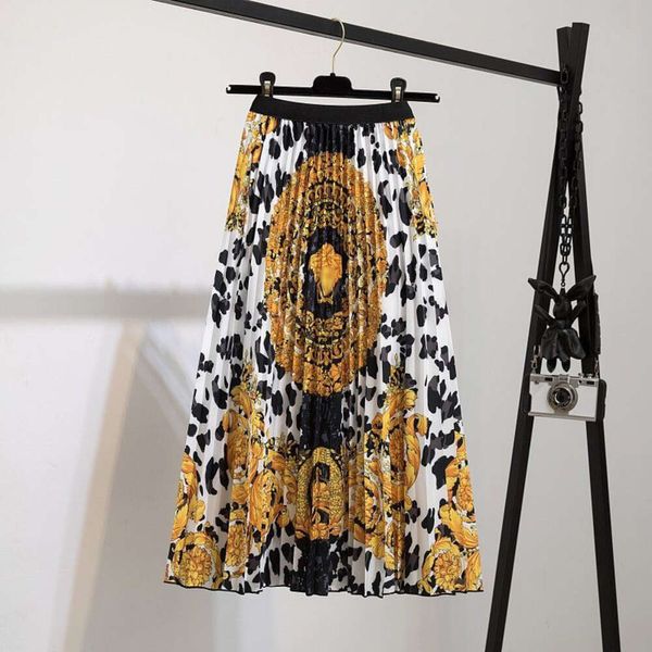 Designer designer di lusso Versache Versache Vesace Classic Womens Bohemia Dress Female Retry Skirt Ladys Fashion Elastic Waist Waist 60-90cm