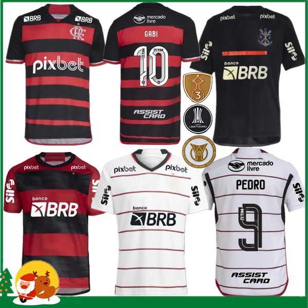 24 25 Flamengo maglie da calcio 2024 DIEGO E.Ribeiro GABRIEL B. GABI PEDRO VIDAL DE ARRASCAETA GERSON B.Henrique Camisa Mengo Uomo Donna / Bambino Kit Maglia da calcio