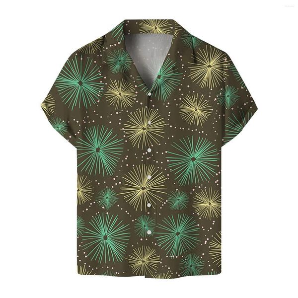 T-shirt da uomo Camicia da uomo a maniche corte Regular Fit Casual Hawaiianss For Men Camicetta estiva con bottoni stampati Beach Hombre da uomo