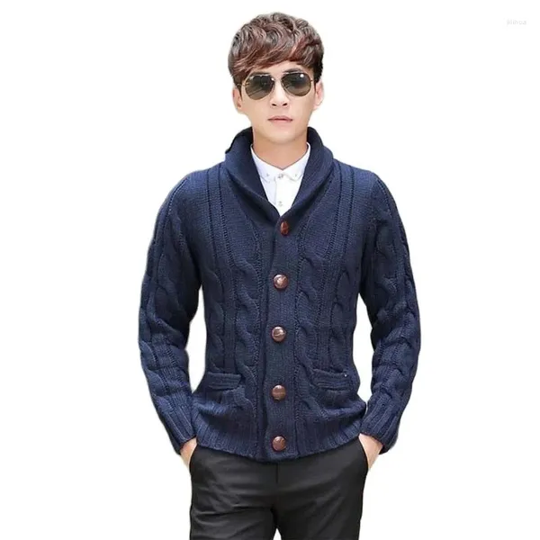 Camisolas masculinas moda grossa camisola homens casual cardigan lã grossa coreano macho s cashmere jaqueta homem roupas