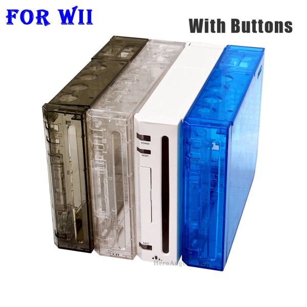 Hüllen, Schwarz, Weiß, Blau, transparente Farbe, komplettes Set, Gehäuse, Ersatz für Wii-Zubehör, Spielekonsole mit Einzelhandelsverpackung