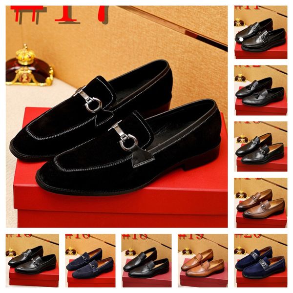 40 Designer Dress Shoes Homens Casamento ou Festa Sapato de Couro Genuíno Luxuoso Cunhas de Couro de Vaca Ideal Sapatos de Negócios Sapatos Slip-On Tamanho 38-46