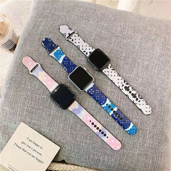 Şaşırtıcı saat bandı kayışları 38mm 40mm 41mm 42mm 44mm 45mm 49mm Lüks Apple Watch Band HI Kaliteli Tasarımlar Saat Bantları Iwatch 8 7 6 5 4 Silikon L logo Kutusu Kadın Adam