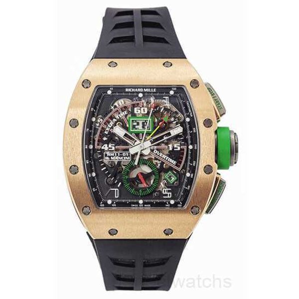 Relógio de pulso RM KU + Relógio de pulso de fábrica Relógio de luxo Richardmile Mens Series Rm11-01 Rose Gold Side Titanium Mancini Automático Mecânico 50x42,7mm Conjunto de relógio masculino