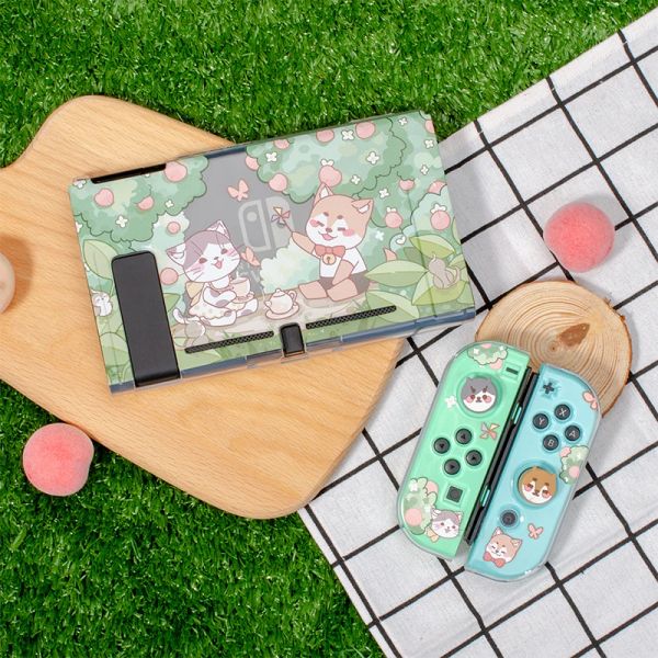 Fällen Transparente Schutzhülle Für Nintendo Schalter Tier Katze Hund TPU Abdeckung Shell JoyCon Controller Fall Für NS Schalter Zubehör