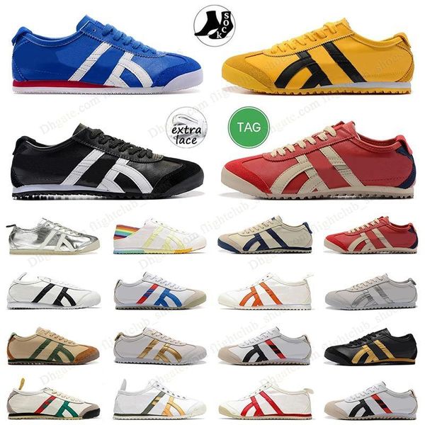 Sapatos de luxo Onitsukass Tiger Mexico 66 Sneakers Mulheres Homens Designers Running Shoes Tiger Preto Branco Azul Amarelo Bege Low Fashion Lifestyle Trainers Mocassins