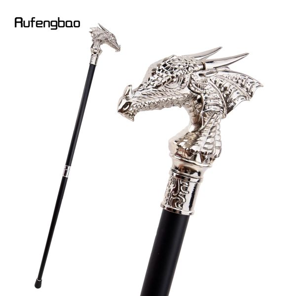 Branco de luxo cabeça dragão bengala moda decorativa bengala cavalheiro elegante cosplay cana botão crosier 93cm