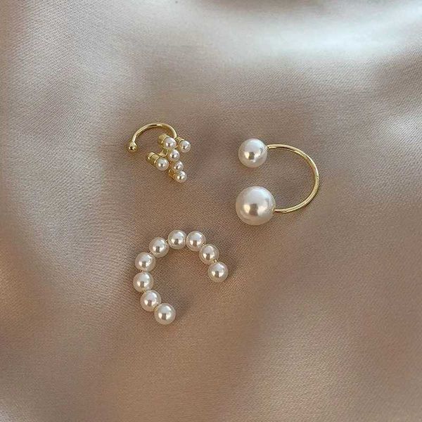 Orecchini 3 pezzi polsino dell'orecchio clip a croce orecchini di perle polsini penetranti finti per le donne orecchini senza foro accessori di gioielli all'ingrosso 230831