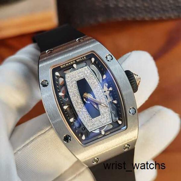 Latsest Collection Armbanduhr RM Timepiece Herrenarmbanduhr Richardmilli Damenserie Rm0701 18 Karat Platin Black Lip Automatische mechanische Damenuhr Luxusuhr