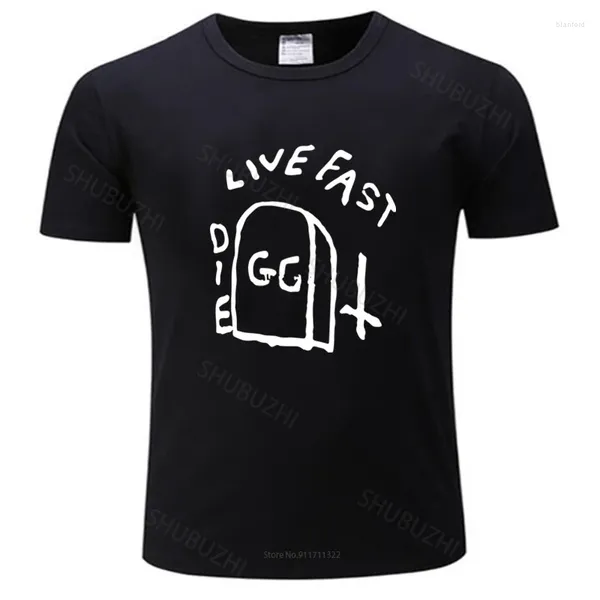 Erkek Tişörtleri T-Shirt Erkekler O boyun gg Allin Mezar Taşı Canlı Hızlı Die Grafik Tee Sesli Yaz Hediyesi İçin Tee-Shirt Var