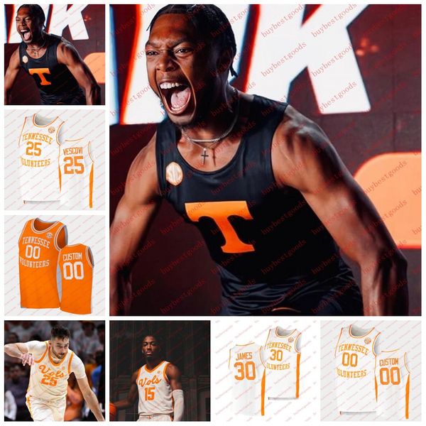 Camisa de basquete personalizada do Tennessee Volunteers Dalton Knecht J.P. Estrella Jordon Gainey Grant Hurst Kaylan Makan Freddie Dilione V Cameron Carr camisetas