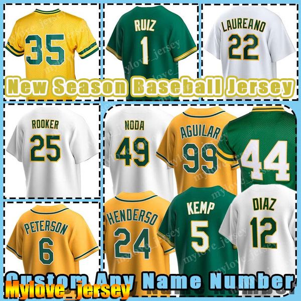 6 ALEDMYS Diaz 44 Reggie Jackson Jerseys Baseball Athletics 24 Rickey Henderson 25 Brent Rooker 49 Ryan Noda Oakland Esteury Ruiz Ken Waldichuk Zach Jackson Mason