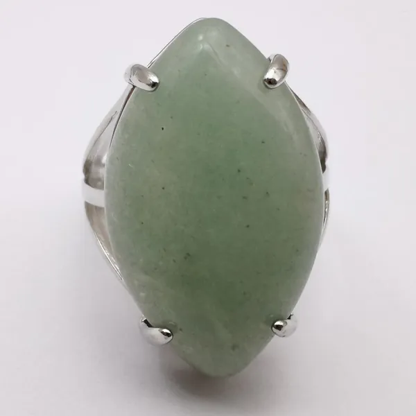 Anéis de cluster Natural Verde Aventurina Pedra Cavalo Forma Bead GEM Anel de Dedo Tamanho 8-9 Jóias X305