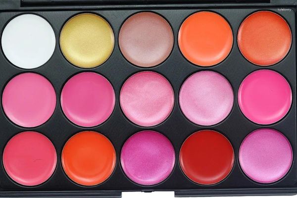 Dudak Parlatıcı Toptan 96pcs 15 Renk Lipgloss Palet Nötr Renk Modeli Makyaj Ruj Kapatıcı Kamuflaj Pigmenti