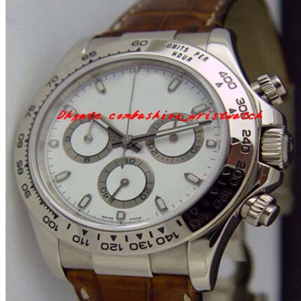 Fabriklieferant Luxusuhr 116519, weißes Zifferblatt, Edelstahlarmband, automatische Herrenuhren, Herrenuhren, Uhren326O