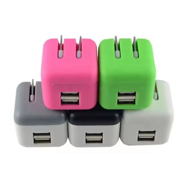 Heißer Verkauf Mini Dual USB 2 Ports Ladegerät Klappstecker USB Wandladegerät