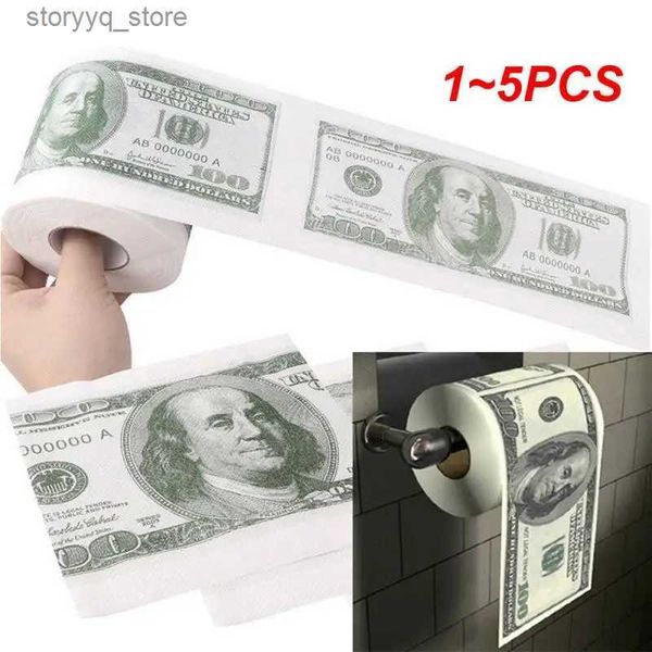 Tissue Boxes Servietten 1 ~ 5PCS Lustige Hundert Dollar Bill Toilettenrolle Papier Geld Roman Geschenk 2Ply Handtücher badezimmer Lieferungen Q240222