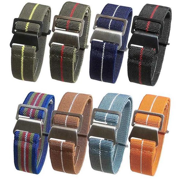 Outros relógios Elastic Nylon Watch Band para Samsung Galaxy 3 41 45mm Watch Band para Amazfit Army Parachute Backpack Pulseira 20mm 22mm J240222