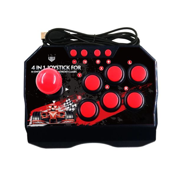 Джойстики 4IN1 USB Проводной игровой джойстик Ретро аркадная консоль Rocker Fighting Controller Игровой джойстик для PS3/NS Switch/PC/Android TV