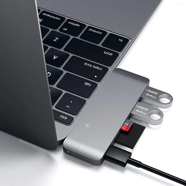 Thunderbolt 3 usb3.0 tipo c hub para macbook USB-C dock adaptador com slot para leitor micro sd/tf mac book pro usb