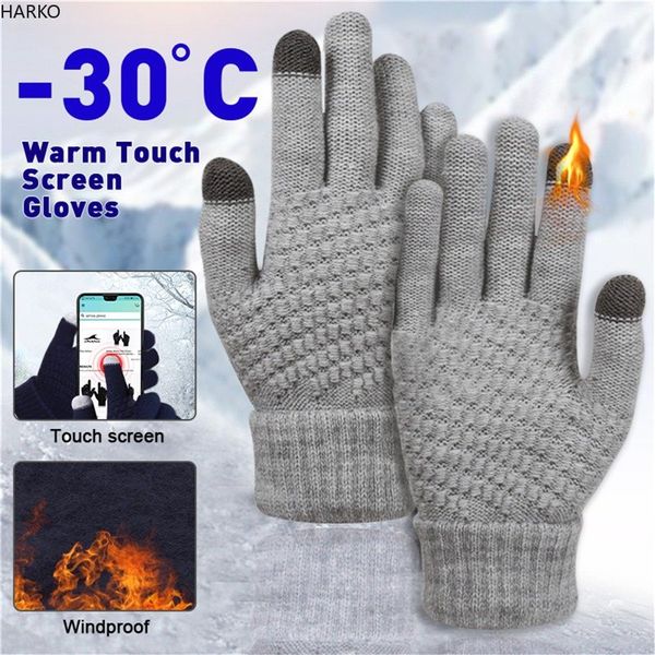 Winter Warme Gestrickte Handschuhe Handy Touchscreen Gestrickte Handschuhe Winter Dicke Warme Erwachsene Handschuhe Für Männer Frauen