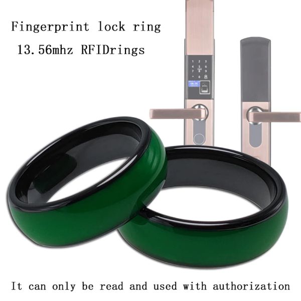 Anéis 1 pc Samsung Senha bloqueio de impressão digital 13.56 MHZ F08 chip autorizado etiqueta do cartão IC dedicado anel inteligente anel chave fecho